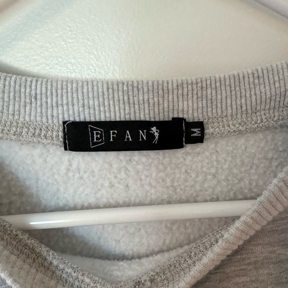 Efan Heather Gray Oversized Crewneck Sweatshirt - Picture 3 of 5